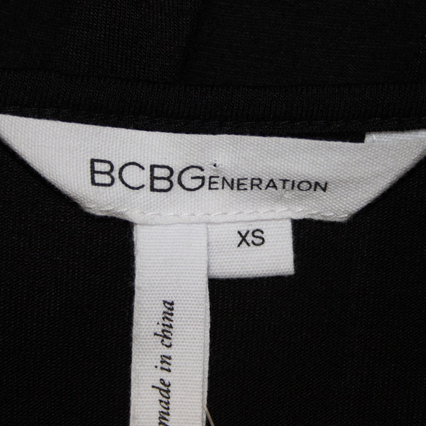BCBGeneration Dress NEW $68 Sz XS Black Round Neck Unlined Rayon Spandex Dress