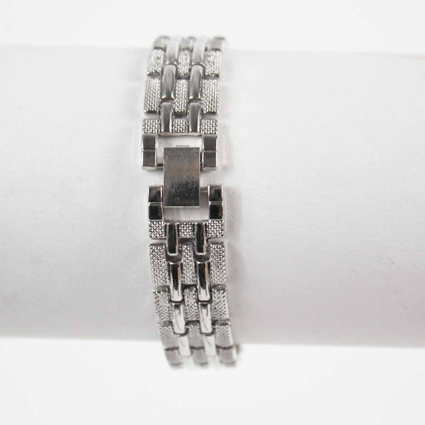 Geneva Quartz 8in Silvertone Stainless Steel Wrist Watch