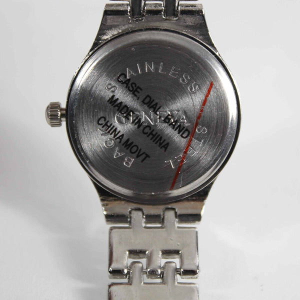 Geneva Quartz 8in Silvertone Stainless Steel Wrist Watch