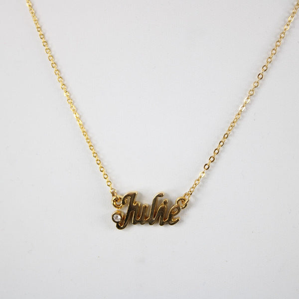JULIE NEW Goldtone Rhinestone Accent 14.5" w 4.5" Multi Ring Ext Necklace