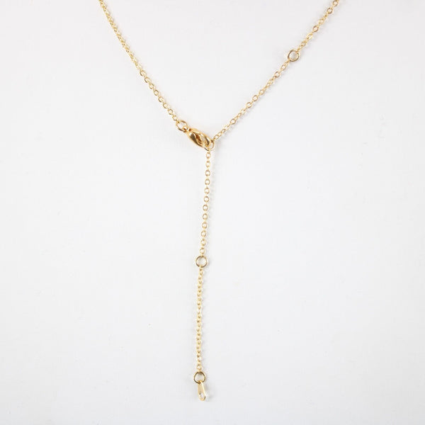 JULIE NEW Goldtone Rhinestone Accent 14.5" w 4.5" Multi Ring Ext Necklace
