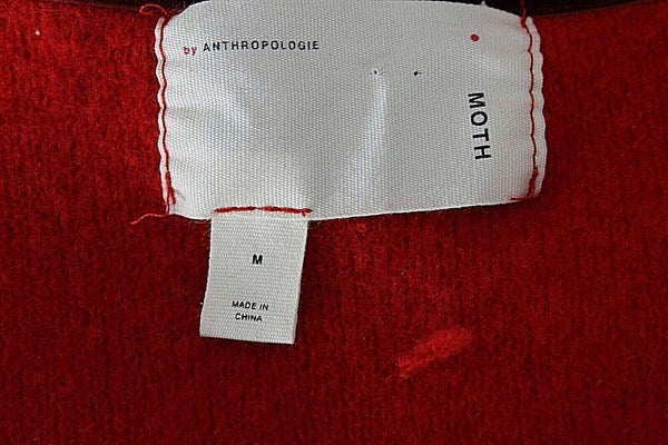 Moth NEW $198 Sz M Red One Button Stretchy Nylon Acrylic Wool Jacket Coat