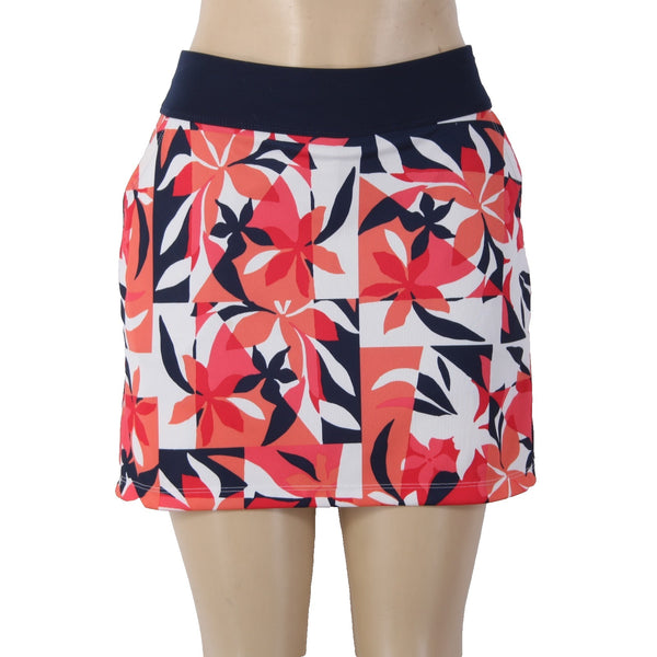 Callaway AW Skort Opti Dri Sz S Pink Navy White Elastic Waist Pull On 100% Poly