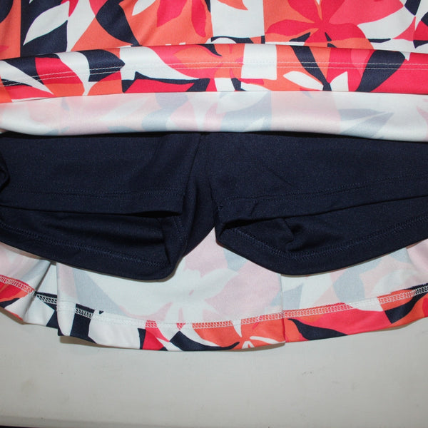 Callaway AW Skort Opti Dri Sz S Pink Navy White Elastic Waist Pull On 100% Poly