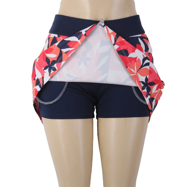 Callaway AW Skort Opti Dri Sz S Pink Navy White Elastic Waist Pull On 100% Poly