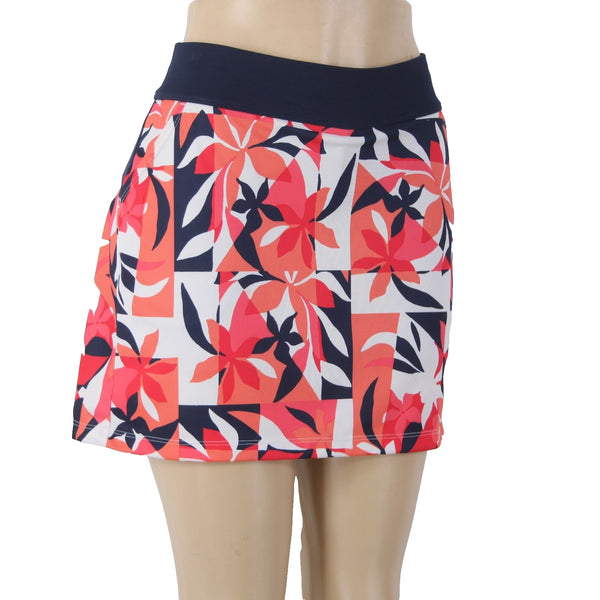 Callaway AW Skort Opti Dri Sz S Pink Navy White Elastic Waist Pull On 100% Poly