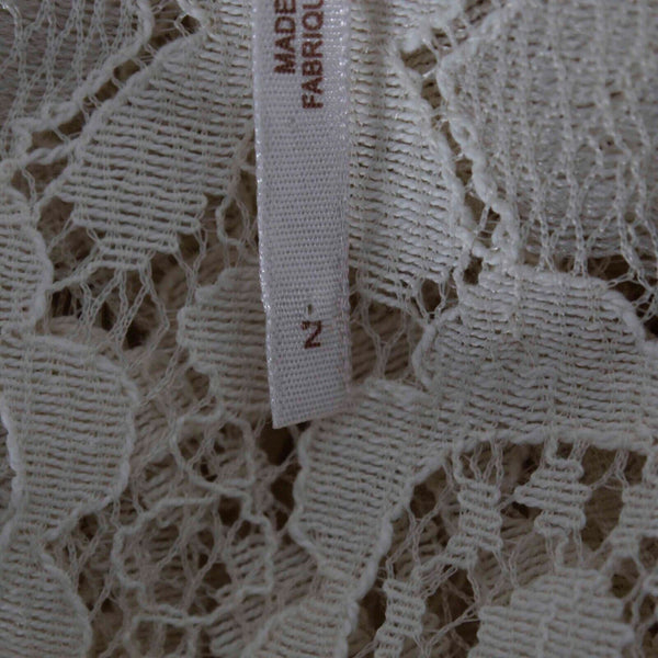 Free People Sz 2 Light Peach Sheer Lace Bottom Ruffle Short Dress