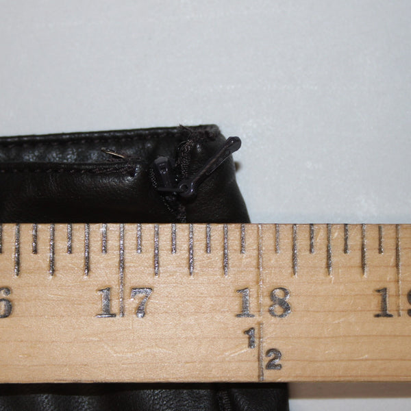Worth Sz 14 Dark Brown Side Zipper Faux Leather Polyurethane Nylon 5 Pocket Pant