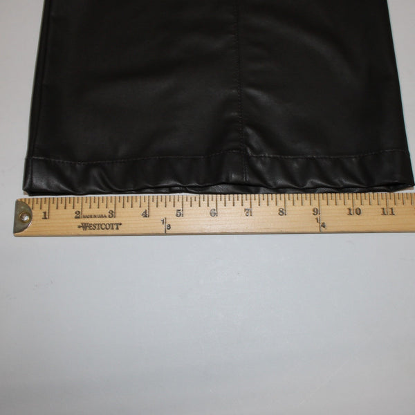 Worth Sz 14 Dark Brown Side Zipper Faux Leather Polyurethane Nylon 5 Pocket Pant