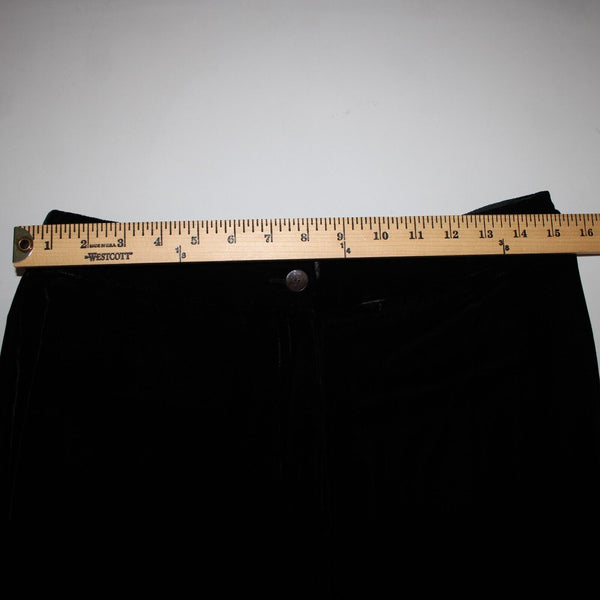 Chicos NEW $88 Vasha Sz 1 x 30 Black Velvet Wide Leg Rayon Silk Pant