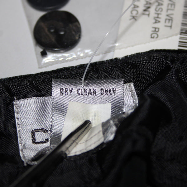 Chicos NEW $88 Vasha Sz 1 x 30 Black Velvet Wide Leg Rayon Silk Pant