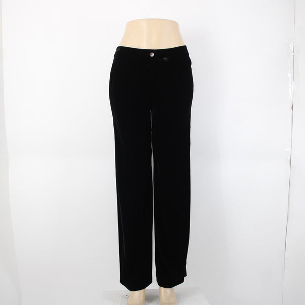 Chicos NEW $88 Vasha Sz 1 x 30 Black Velvet Wide Leg Rayon Silk Pant