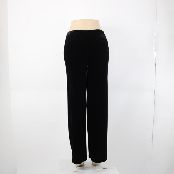 Chicos NEW $88 Vasha Sz 1 x 30 Black Velvet Wide Leg Rayon Silk Pant