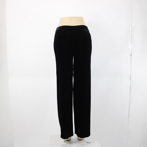 Chicos NEW $88 Vasha Sz 1 x 30 Black Velvet Wide Leg Rayon Silk Pant