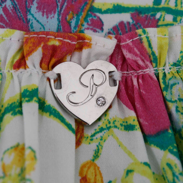 Pampolina NEW $46 Sz 2 Pink Yellow Multi Lined Ruffle Cotton Blend Dress