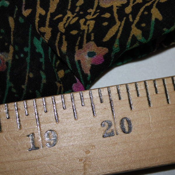 Akemi Kin Sz XS Black Green Multi Color Floral Sheer 100% Polyester Dress