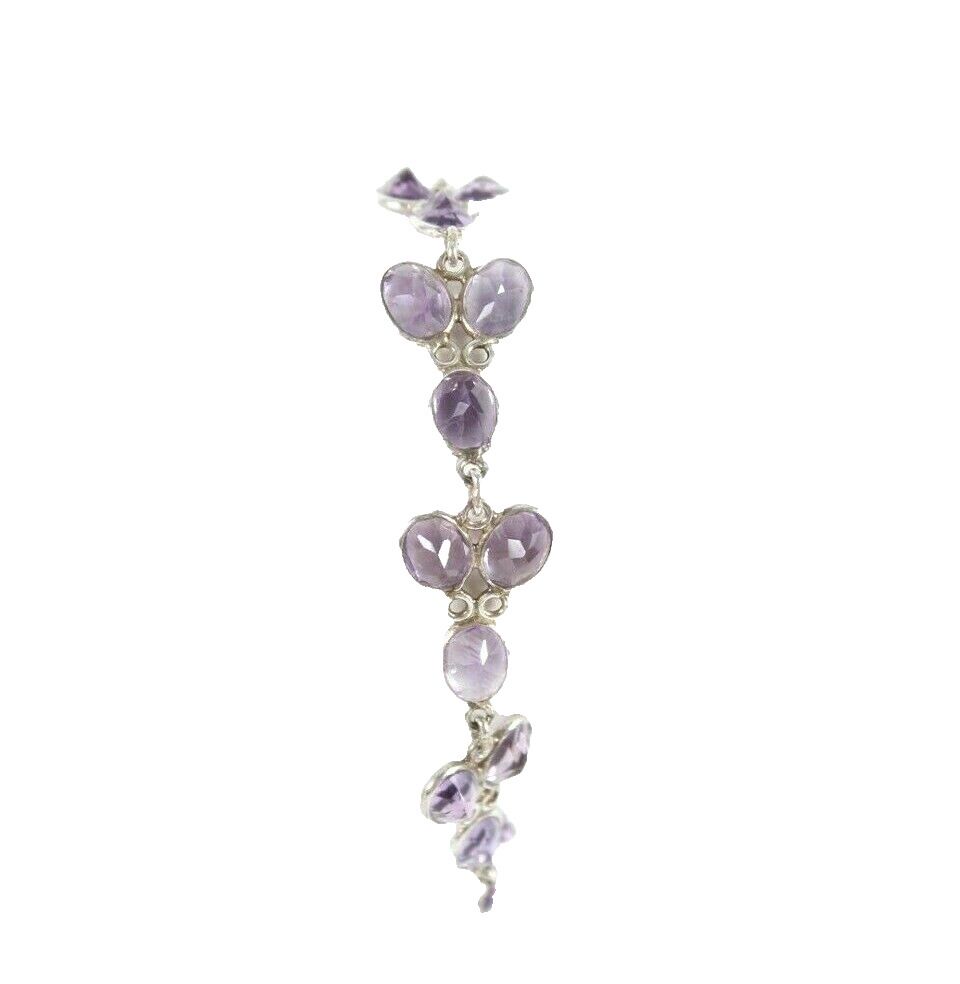 Tookalon Collection 8" Sterling Silver Amethyst Bracelet