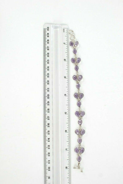 Tookalon Collection 8" Sterling Silver Amethyst Bracelet