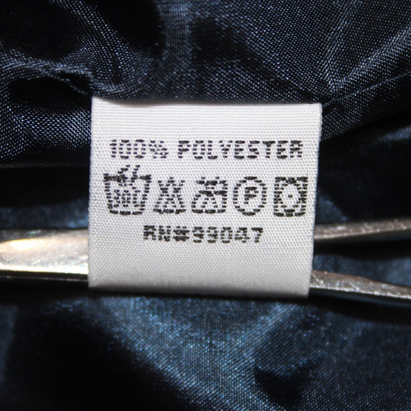 Jaipur Jacket Sz L Navy Blue Sheen Ruffled Buttons Crop 100% Polyester Jacket