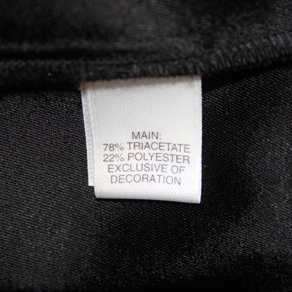 St John Top Sz S Oversize Black Satin Black Pailettes Triacetate Polyester Top