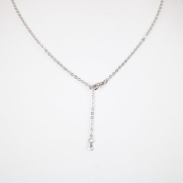 HEATHER Name Silvertone Rhinestone 14.5" w 4.5" Multi Ring Ext Necklace