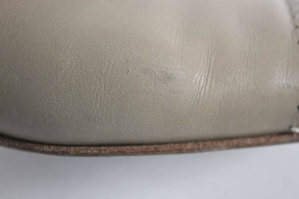 D'Rossana Vitello Sz 8.5 Tan White Leather Pointed Toe 1.5"  Heels