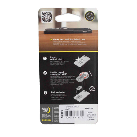 Flip Out NEW $20 Strong 3M VHB Adhesive Silver Phone Handle Stand