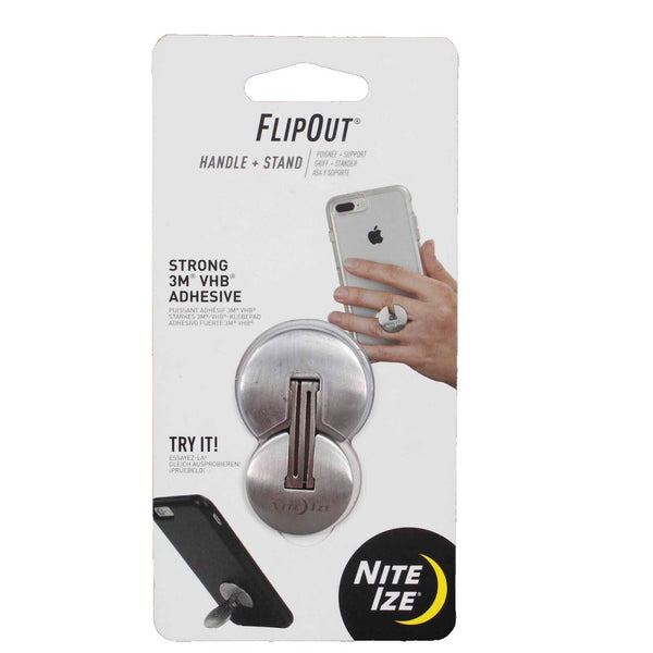 Flip Out NEW $20 Strong 3M VHB Adhesive Silver Phone Handle Stand