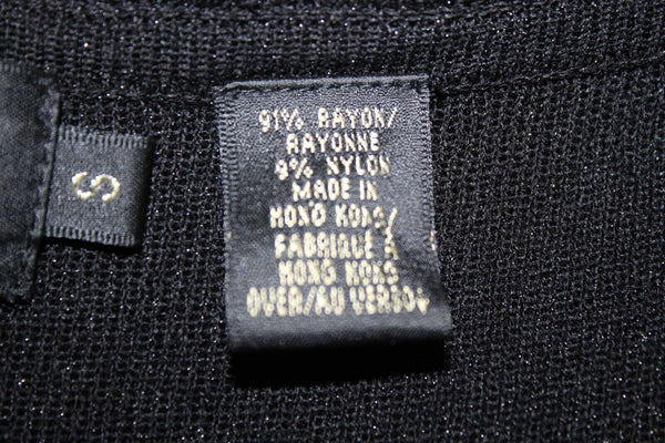 Dana Buchman Sz S Black Off Shoulder Collar Knit Rayon Nylon Top