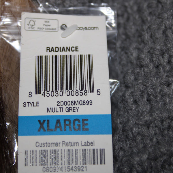 INC Radiance NEW $139 Sz XL Brown Tan Faux Fur Gray Chunky Knit Bohemian Vest