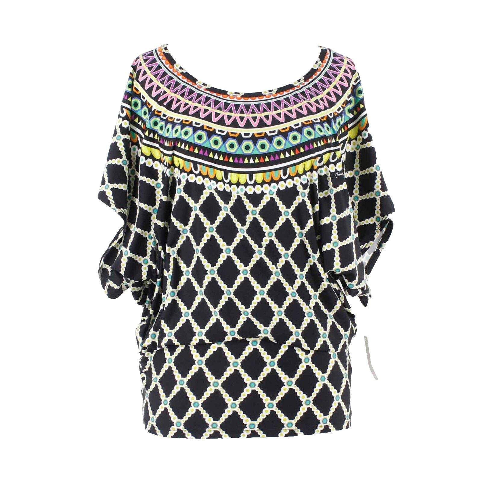 Trina Turk NEW Sz XS Black Multicolor Nylon Elastane Top