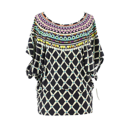 Trina Turk NEW Sz XS Black Multicolor Nylon Elastane Top
