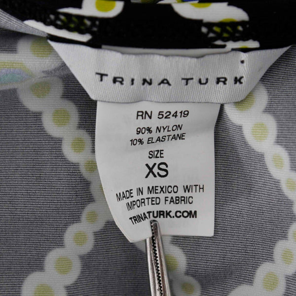 Trina Turk NEW Sz XS Black Multicolor Nylon Elastane Top