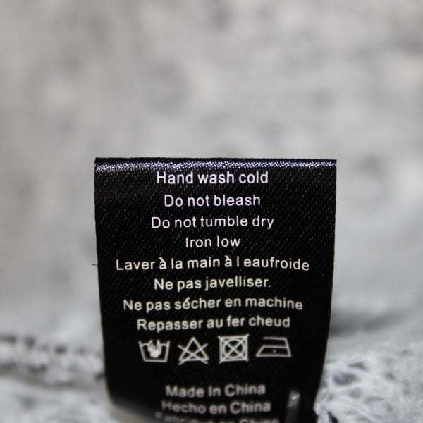 Greylin Sz M L Gray Black Lace Weave Mid Length Oversize Pocketed Poly Jacket