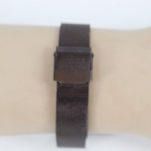 Skagen Denmark Sz 8in Adjustable Bronze Metal Mesh Slim Stainless Steel Watch