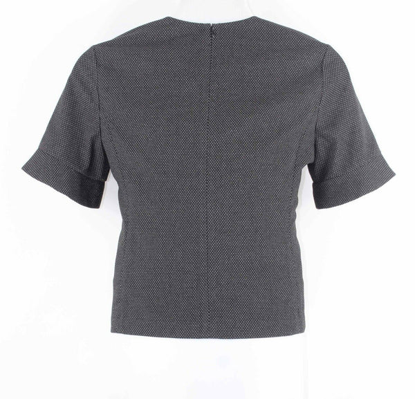 Ann Taylor NEW $79 Sz 14P Black Taupe Back Zip Poly Rayon Spandex Top