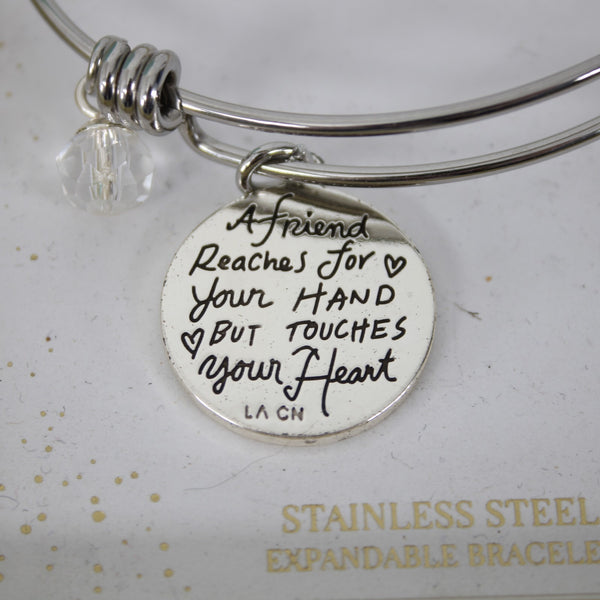Foot Notes Bracelet NEW Friend Silver Tone Stainless Steel Expandable Bracelet