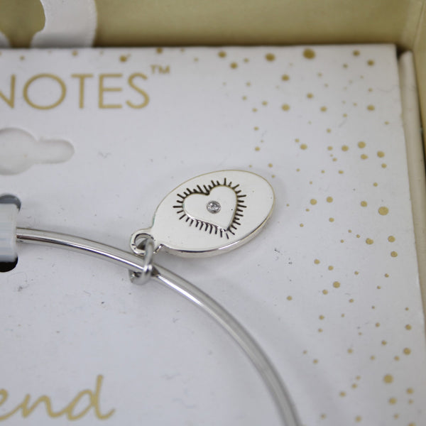 Foot Notes Bracelet NEW Friend Silver Tone Stainless Steel Expandable Bracelet