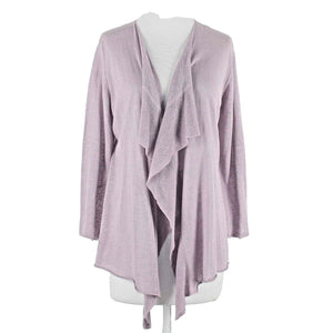 ISDA & CO NEW $109 Sz L Lavender Open Fall Front Linen Cotton Wrap Cardigan