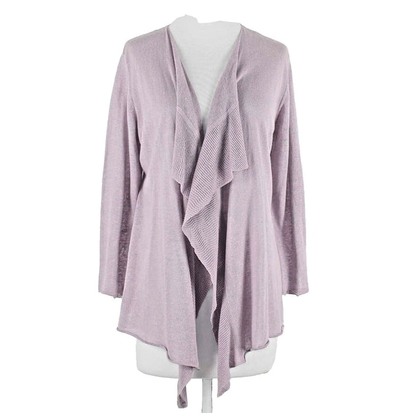 ISDA & CO NEW $109 Sz L Lavender Open Fall Front Linen Cotton Wrap Cardigan
