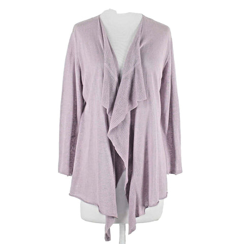 ISDA & CO NEW $109 Sz L Lavender Open Fall Front Linen Cotton Wrap Cardigan