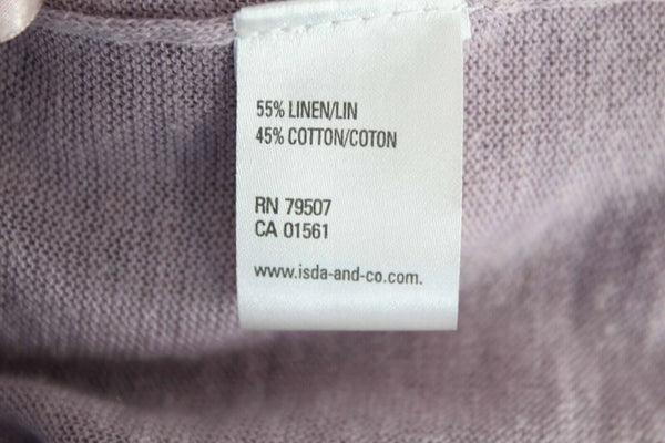 ISDA & CO NEW $109 Sz L Lavender Open Fall Front Linen Cotton Wrap Cardigan