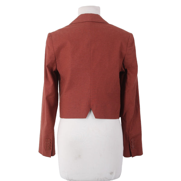 Express Jacket NEW $128 Sz S Rust Red Collared Double Breasted Linen Rayon