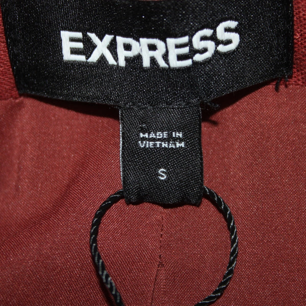 Express Jacket NEW $128 Sz S Rust Red Collared Double Breasted Linen Rayon