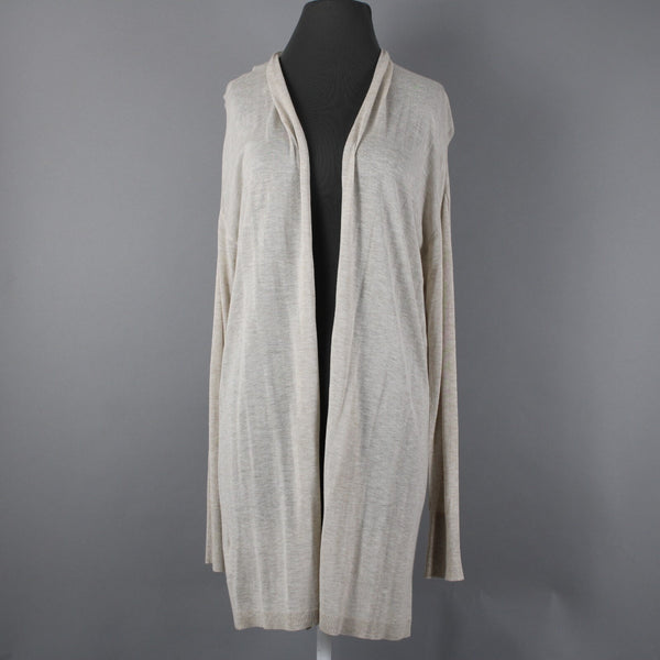 Ann Taylor NEW $70 Tan Sheer Draped Collar Long Sleeve 100% Viscose Wrap Jacket