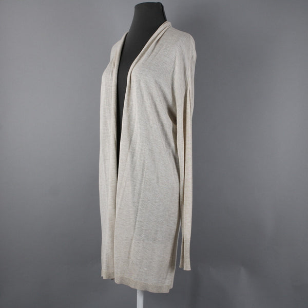 Ann Taylor NEW $70 Tan Sheer Draped Collar Long Sleeve 100% Viscose Wrap Jacket