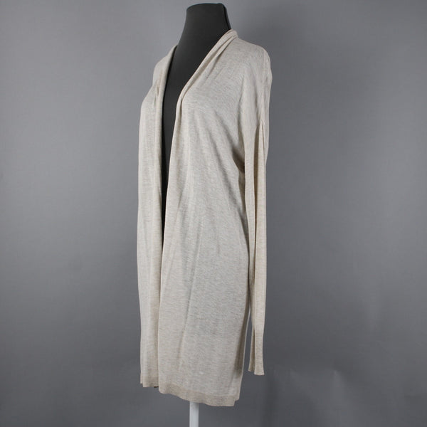 Ann Taylor NEW $70 Tan Sheer Draped Collar Long Sleeve 100% Viscose Wrap Jacket