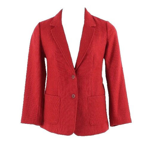 J Jill NEW $119 Sz M Deep Claret Red Wool Acrylic Poly Lined Textured Jacket