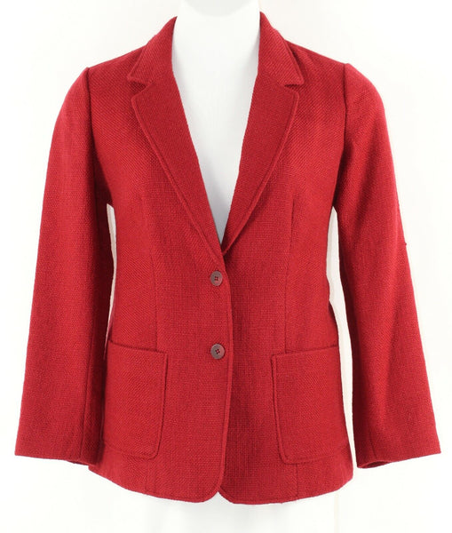 J Jill NEW $119 Sz M Deep Claret Red Wool Acrylic Poly Lined Textured Jacket