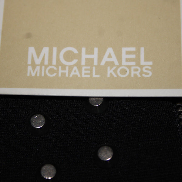 Michael Kors NEW $300 Sz 14 Black Silver Stud Faux Leather Lined 2 Way Wear Vest